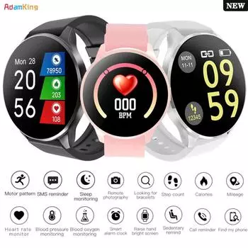 Спортивный фитнес-трекер с напоминанием о звонке, женские умные часы, водонепроницаемый монитор сердечного ритма, проигрывание музыки, погода, мужские умные часы