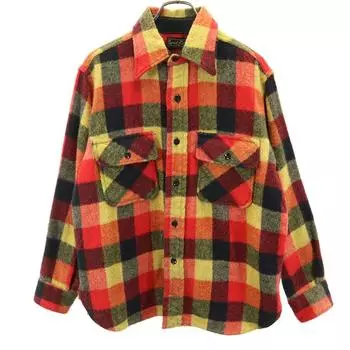 Sport King 60s 70s vintage Check Pattern Long sleeve Flannel shirt Men s Used