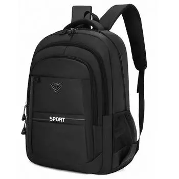 Sport Letter Backpack With Double Zipper Adjustable Shoulder Strap Waterproof