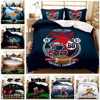 Sport Rugby 3D Print Comforter Bedding Set Cartoon Scenery Adult Europe Queen Twin Single Size Duvet Cover Set Pillowcase Luxury 70x133cm 2pcs