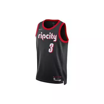 Спортивная баскетбольная майка Nike НБА с принтом, Portland Trail Blazers, CJ. МакКоллум Нет. Мужские топы 3 Fan Edition, черные DB4043-012 L