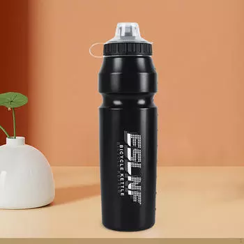 Спортивная бутылка для воды емкостью 1 л, герметичная, многоразовая, сжимаемая для бега чёрный