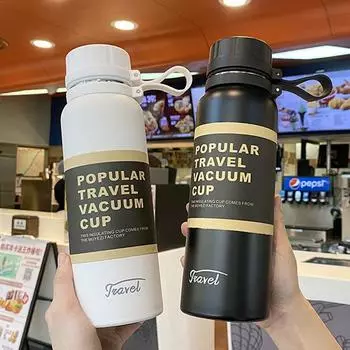 Спортивная бутылка для воды из нержавеющей стали, вакуумная бутылка для холодной и горячей воды, кофейная чашка, бутылка для напитков, офисная чашка, дорожная бутылка для воды, альпинистская бутылка для воды