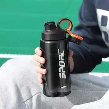 Спортивная бутылка для воды на открытом воздухе, большая емкость, портативная чашка для питья для тренажерного зала, дорожный чайник, матовый пластиковый стакан-кувшин, колба