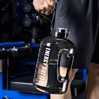 Спортивная бутылка для воды с двойной шкалой, питьевая вода, легко чистится, популярный летний спортивный чайник для занятий спортом на свежем воздухе, кувшин для воды, ежедневное использование чёрный