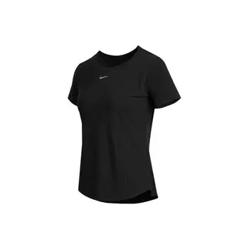 Спортивная быстросохнущая футболка Nike Dri-Fit Training с короткими рукавами и круглым вырезом, женские топы, черные DD0619-010 S