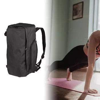 Спортивная дорожная сумка для коврика для йоги с регулируемым плечевым ремнем для рюкзака чёрный
