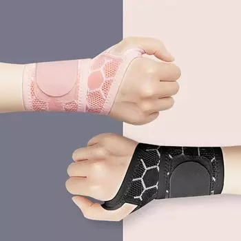 Спортивная фитнес-защита на запястье для бадминтона, обертка на запястье, бандаж, ремень, оборудование Pink single installation