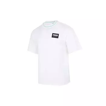 Спортивная футболка Puma Loose-Fit Logo Crew Neck, мужские топы, белые 845861-02 S