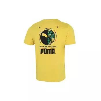 Спортивная футболка Puma с логотипом и круглым вырезом, мужские топы, желтый 531307-37 L
