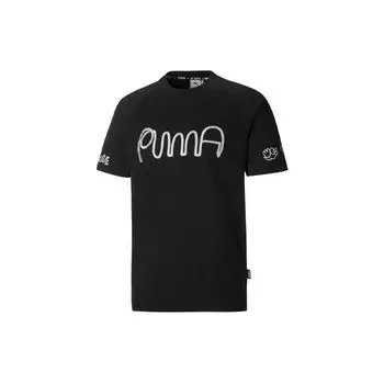 Спортивная футболка Puma x Mr Doodle Collaborative Logo Print Мужские топы Черные 530649-01 S
