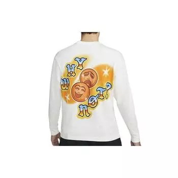 Спортивная футболка с длинным рукавом JordanWhy Not Casual с принтом, мужские топы, белые DO2510-133 S