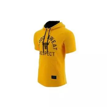 Спортивная футболка с капюшоном Under Armour Project Rock, мужские топы, желтый 1326409-750 L