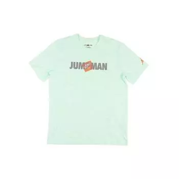 Спортивная футболка с коротким рукавом Air Jordan Jumpman с буквенным принтом, мужские топы, светло-зеленый CV3406-394 M