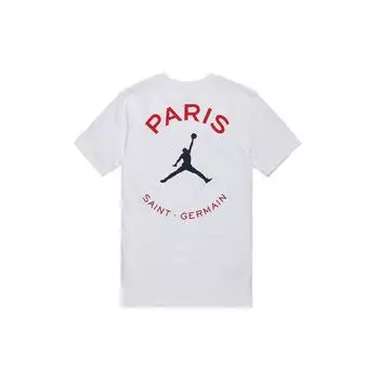 Спортивная футболка с коротким рукавом и короткими рукавами Jordan Paris Saint-Germain с логотипом и принтом, белые топы DB6515-100 XS