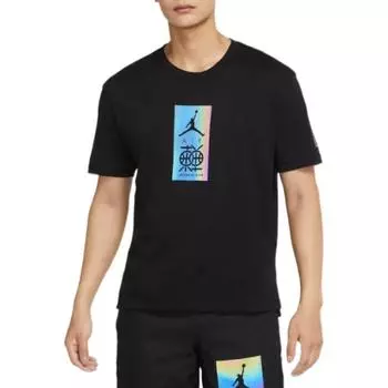 Спортивная футболка с коротким рукавом Jordan Dri-Fit Dongdan с графическим принтом, мужские топы, черные DV6279-010 XXL