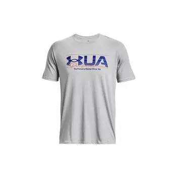 Спортивная футболка с коротким рукавом Under Armour с логотипом и круглым вырезом, мужские топы, серая 1376845-011 L