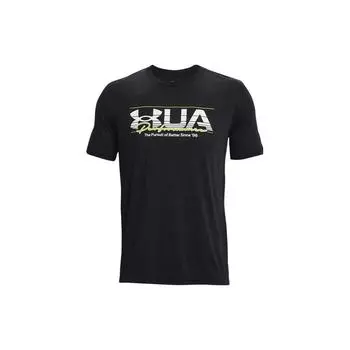 Спортивная футболка с коротким рукавом Under Armour с логотипом и круглым вырезом, мужские топы, черные 1376845-001 S
