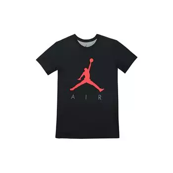 Спортивная футболка с короткими рукавами и логотипом Air Jordan Flying Man, мужские топы, черный, красный, AV8451-010 L