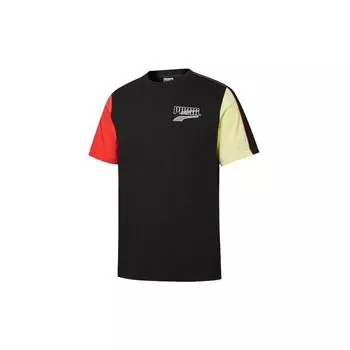 Спортивная футболка с логотипом PUMA Decor8 Colorblock, мужские топы, черная 532705-01 M