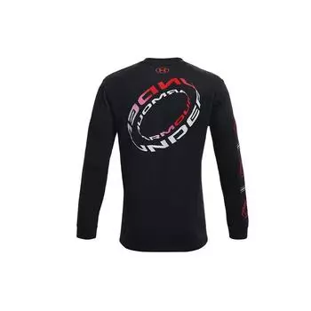 Спортивная футболка с логотипом Under Armour для тренировок, мужские топы с круглым вырезом, черные 1366473-001 M
