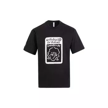 Спортивная футболка унисекс Adidas Originals X Chang Cangxiong Comic Portrait, черные топы IK4307 XXS