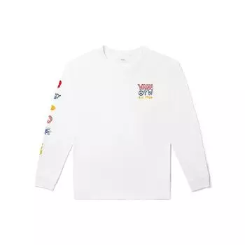 Спортивная футболка унисекс с длинными рукавами и круглым вырезом Vans Fun с принтом, белые VN0A5F3MWHT XL