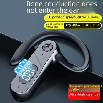 Спортивная гарнитура V28 Bluetooth 5.2 с костной проводимостью, шумоподавлением и цифровым дисплеем Earplugs + Data Cable