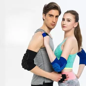 Спортивная губчатая защита для локтей, защита от столкновений и падения, дышащая и герметичная защитная экипировка для занятий спортом на открытом воздухе синий