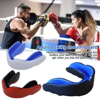 Спортивная капа для зубов и десен, спортивная капа для бокса, баскетбола, футбола, лакросса, смешанных боевых искусств, хоккея и боевых искусств синий/чёрный