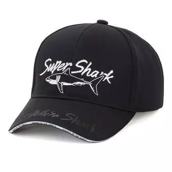 Спортивная кепка с рисунком акулы в виде большой белой акулы, размер подходит для бейсболки с изображением акулы [COLORATA] (Черный/Один Самый) Мужские/Подарочные чёрный