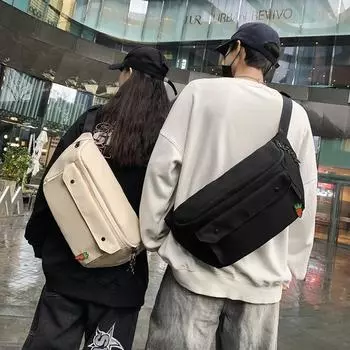 Спортивная крутая мотоциклетная нагрудная сумка большой вместимости в гонконгском стиле, 2022 уличный стиль, повседневная мужская и женская нагрудная сумка на одно плечо