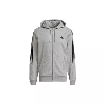 Спортивная куртка Adidas Essentials с логотипом и шнурком с капюшоном, мужская верхняя одежда, серая GK9586 L