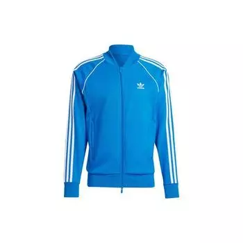 Спортивная куртка Adidas Originals Adicolor Classics Sst с тремя полосками и логотипом в виде трилистника, мужские топы синего цвета IL2493 XS