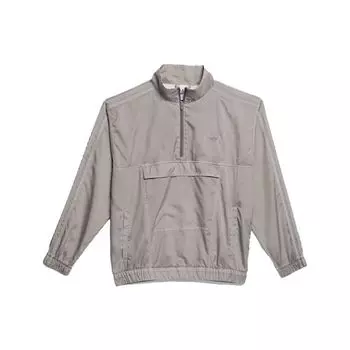 Спортивная куртка Adidas Originals Trefoil G Wash с логотипом и большим карманом на молнии до половины, серая GL9902 S