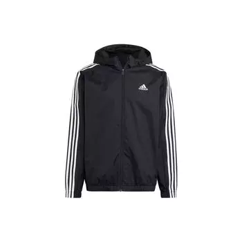 Спортивная куртка Adidas с 3 полосками Ripstop с капюшоном, мужская верхняя одежда, черная IB0384 M