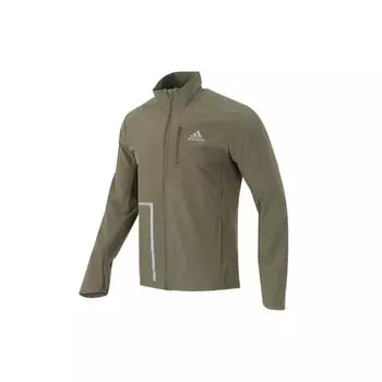 Спортивная куртка Adidas с логотипом и воротником-стойкой, мужская верхняя одежда, оливковая H13234 S