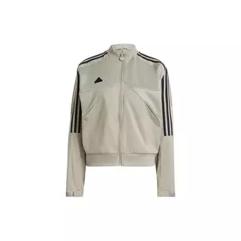 Спортивная куртка Adidas Tiro из смешанного материала с воротником-стойкой и длинными рукавами Женская куртка Pebble-Grey IS4578 M