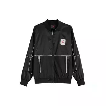 Спортивная куртка Air Jordan со светоотражающей полосой и полной молнией, мужские куртки черного цвета CU1667-010 L