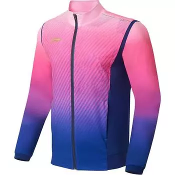 Спортивная куртка Li Ning для настольного тенниса с цветным градиентом и воротником-стойкой, унисекс, куртки темно-фиолетового и синего цвета AYYS023-1 3XL