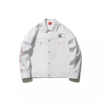 Спортивная куртка Li Ning Sakura Series с цветочным принтом, мужская куртка белого цвета AFDR426-1 S