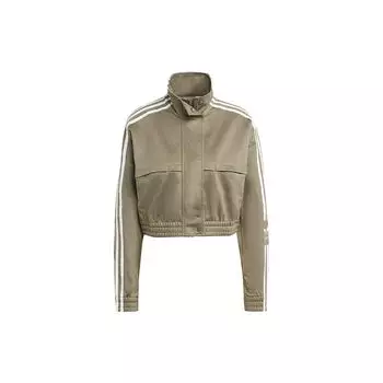 Спортивная куртка на молнии с принтом трилистника Adidas Originals Женские куртки Зеленые IC5356 M