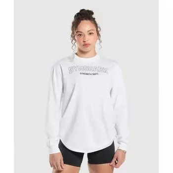Спортивная куртка с длинным рукавом GYMSHARK Strength Department, белая, B1C8W WB57 XXS