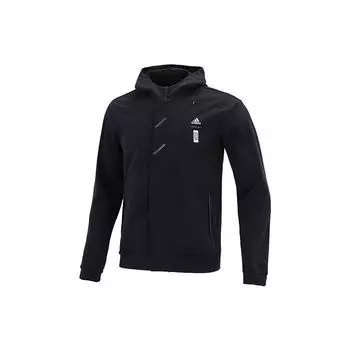 Спортивная куртка с капюшоном Adidas с принтом логотипа, мужская верхняя одежда, черная HE5116 S
