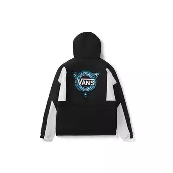Спортивная куртка с капюшоном в стиле пэчворк Vans Colorblock, верхняя одежда унисекс, черная VN0A48CJBLK S