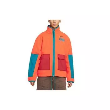 Спортивная куртка свободного покроя Nike CNY в стиле пэчворк с воротником-стойкой, мужские куртки кораллово-оранжевого цвета DQ5061-817 M