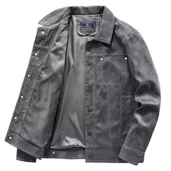 Спортивная куртка в стиле ретро, мужская верхняя повседневная свободная универсальная куртка для мужчин L темно-коричневого