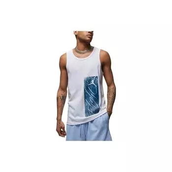 Спортивная майка Jordan Essentials с узором и круглым вырезом, мужские топы, белые FJ2084-100 S