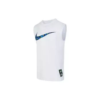 Спортивная майка с круглым вырезом и логотипом Nike, мужские топы белого цвета FQ0357-100 S
