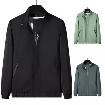 Спортивная мужская куртка для активного отдыха, весна и осень, свободная универсальная куртка, мужская тонкая куртка-тренчкот, мужская куртка M чёрный